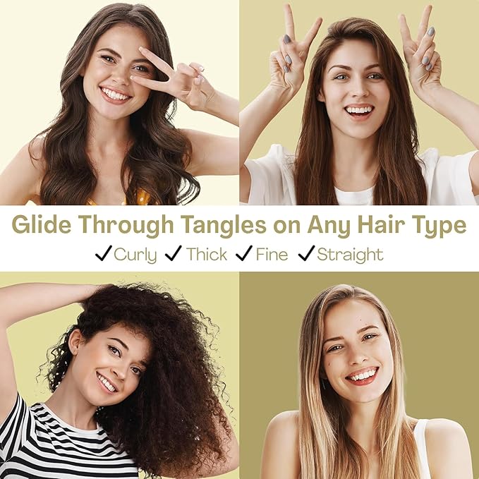 Lily England Paddle Hair Brush for Fine Hair Women - Professional Hairbrush with Vents - Lightweight Thin Detangler with Gel Handle for Comfort-Styling - Beige