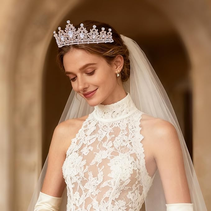 Princess Tiara and Crown for Women Wedding Tiaras for Bridal girls Tiaras and Crystal Crowns Rhinestone Headband Metal Hair Accessories for Costume Birthday Party Prom Gifts