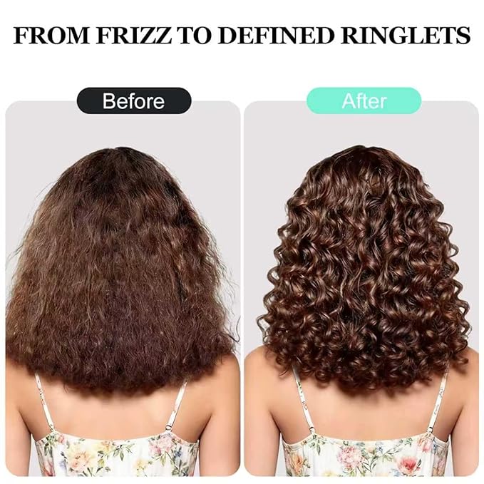 Curl Defining Brush for Thick Coily Hair, Firm-Bristle TPEE Detangling Brush for Coarse 4A–4C Curls, Dual-Sided Wide & Narrow Tooth Brush for Wet & Dry Curl Shaping– Women & Men (Aqua Mint)