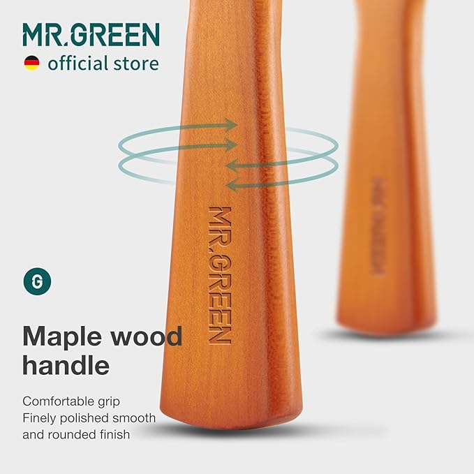 MR.GREEN Hair Brush Natural Maple Wide Board Massage Scalp Comb Air Cushion Anti-Static Detangle Brush For Curly Long Hair Both Women Men (Small)