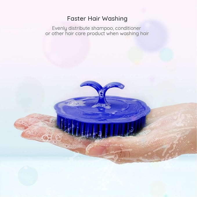 Segbeauty Hair Scalp Brush, 2Pcs Palm Massage Shampoo Brushes, Men Beard Comb Scalp Scrubber Floriated Shower Comb for Washing Hair, Pet Shower Grooming, Salon, Travel