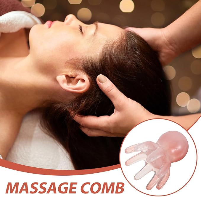 Octopus Scalp Massager Comb 2Pcs Handheld Resin Head Massage Tool with Meridian Acupressure Points Pink for Hair Scalp Relaxation and Neck Back Relief