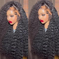 250 density Deep Wave Lace Front Wigs Human Hair Glueless Wig HD Lace Front Wigs Pre Plucked with Baby Hair for Women 13x6 Deep Curly Frontal Wigs Human Hair