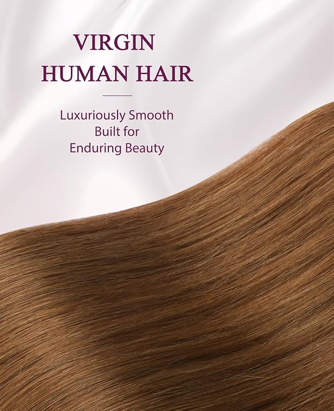 Pinkpearl Invisible Tape in Hair Extensions Human Hair, 20pcs 16inch 45g #33 Auburn Injection Tape in Extensions Real Remy Straight Seamless Silky Human Hair Injected