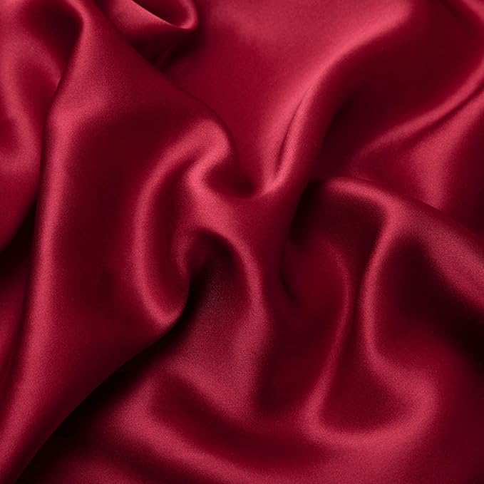 Red Silk Pillow Cases for Hair and Skin Made in USA, 22 Momme, Anti Acne Silk Pillowcase with Zipper, Organic, Hypoallergenic, Anti Wrinkle, 1 Pc 20"x26" (Standard, Red)
