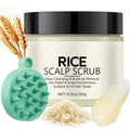 Scalp Scrub with Rice Extract & Hyaluronic Acid, 2-in-1 Exfoliating Shampoo for Hair Treatment, Includes Silicone Scalp Massager, Removes Buildup & Dandruff, 10.6oz