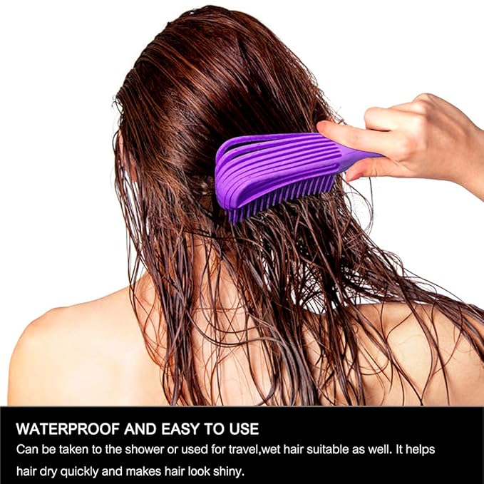 Hair Brush, Detangling Brush for Afro America/African Hair Textured 3a to 4c Kinky Wavy/Curly/Coily/Wet/Dry/Oil/Thick/Long Hair, Knots Detangler Scalp Massage Comb (2 pcs, Black-Purple)