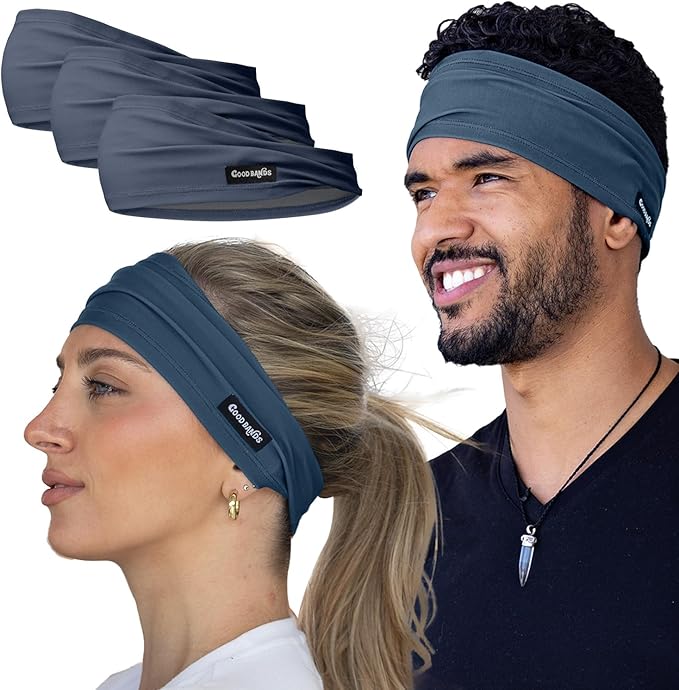 Sweatband for Men and Women - Unisex Non Slip Headband That Wicks Moisture and Eliminates Excess Sweat - Durable & Long-Lasting - Running, Sports, Gym