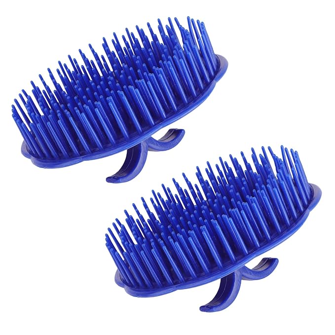 Segbeauty Hair Scalp Brush, 2Pcs Palm Massage Shampoo Brushes, Men Beard Comb Scalp Scrubber Floriated Shower Comb for Washing Hair, Pet Shower Grooming, Salon, Travel