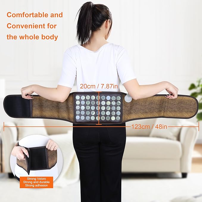Infrared Heating Pad, Far Infrared Natural Jade Heating Pad, Auto Shut Off, Adjustable Temperature, Gifts for Women/Men/Dad/Mom (Brown, Belt28)