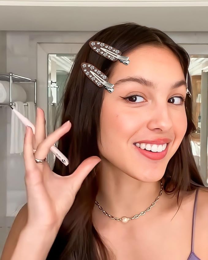 HAIMEIKANG 6 PCs Acrylic Creaseless Hair Clips for Women - No Crease No Bend Hair Clip Makeup Bangs Clips for Women and Girls Flat Hair Clips for Hair Styling