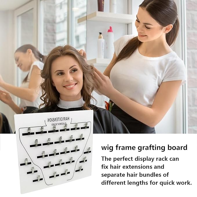 Extension Holder - Wig Sectioning Display Plates, Secure Clip Design, Clip-In Wig Grafting Plate, Time Saving Acrylic Hair Separator Board | Professional Grafting Plate for Hairpieces Home Salon Appl