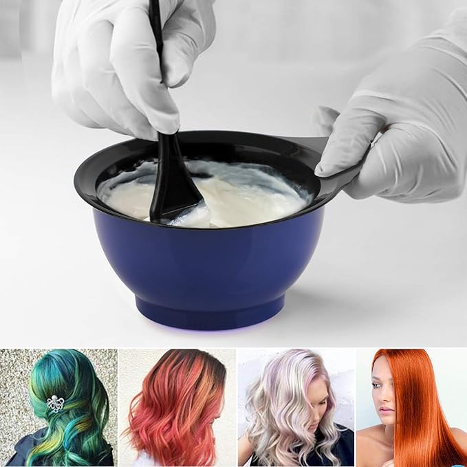 Segbeauty Hair Color Mixing Bowl, Salon Pro DIY Hair Dye Hair Coloring Plastic Bowl for Barbershop Hairdressers, Sturdy Hair Tint Cup for Ombre Hair Long Hair Short Hair Human Hair - Royal Blue