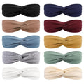 DRESHOW 10 Pack Headbands for Women Criss Cross Vintage Head Wrap Boho Headband Twisted Elastic Hair Accessories