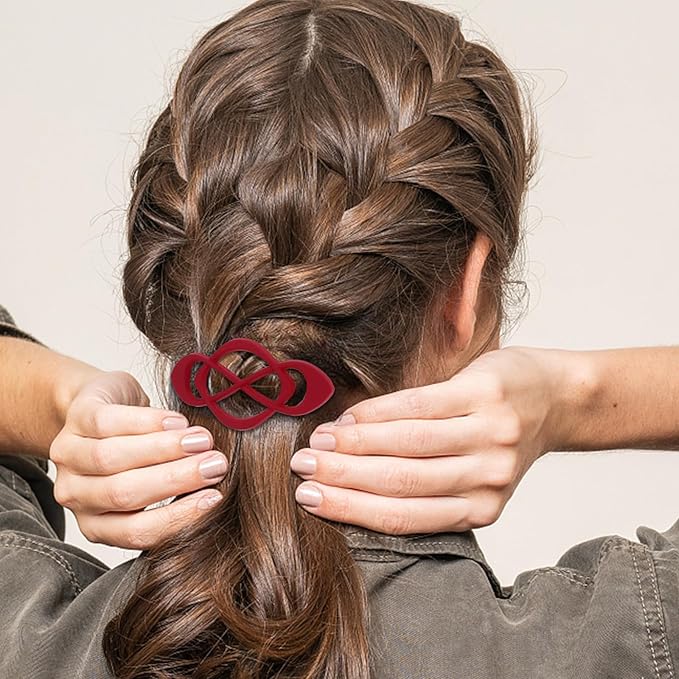 Hair Barrettes for Women 4packs Burgundy Hair Clips French Barrette Vintage HairClips f Stylish Accessories for Women Girls