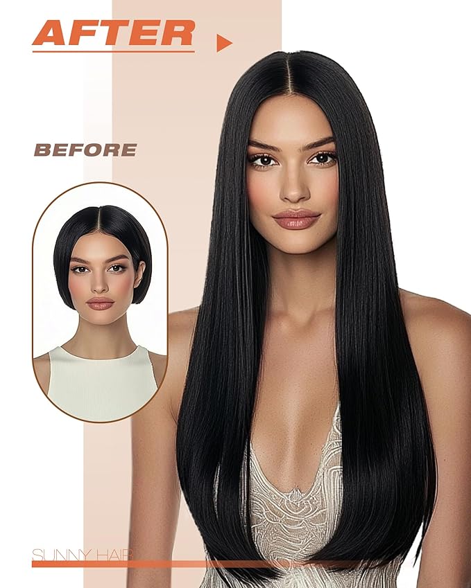 Sunny Hair Tape in Extensions,Remy Hair Extensions Tape in Black Invisible Tape in Hair Extensions Human Hair 100g 18Inch