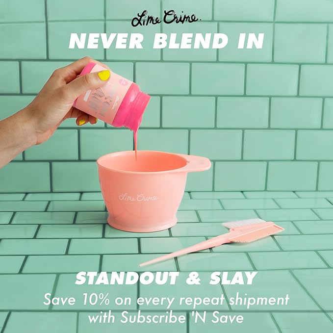 Lime Crime Full Coverage Unicorn Hair Dye, Dirty Mermaid - Damage-Free Semi-Permanent Hair Color Conditions & Moisturizes - Temporary Hair Tint Kit Has A Sugary Citrus Vanilla Scent - Vegan