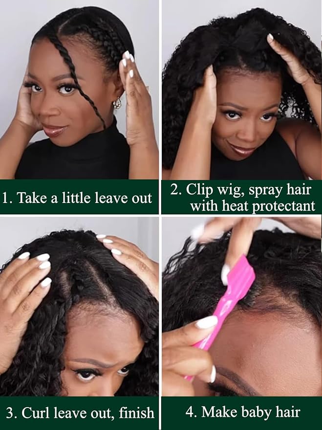 KLAIYI EasiContour V Part Wig Human Hair Body Wave Glueless Upgrade U Part Wig No Leave Out No Gel Clip in Half Wig V Shape Pull and Go Beginner Friendly Ready to Wear Natural Black Color 150% 14Inch
