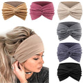 DRESHOW 6 Pack Extra Wide Headbands for Women Large Turban Headband Boho Head Wrap Elastic Hairbands Hair Twisted Knot Hair Accessories