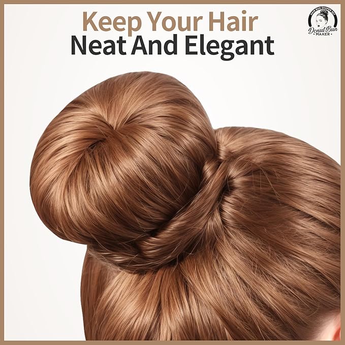 Teenitor Hair Bun Maker, 7pcs Bun Donuts for hair Buns(1 Extra-Large, 2 Large, 2 Medium, 2 Small), Light Brown