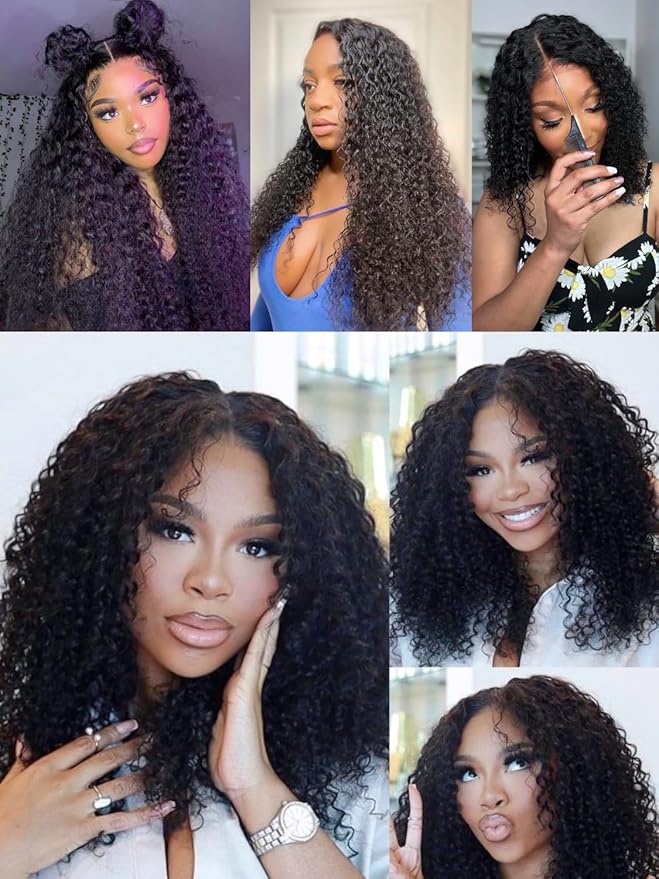 Julia Hair Bye Bye Knots Glueless Wig Curly Pre Cut Lace Front Wigs Human Hair for Women 12A Upgrade 7x5 Lace Closure Wig Pre Plucked with Pre Bleached Knots Put on and Go Natural Color 18 Inch