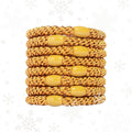Gold Hair Ties for Thick Hair, Grab & Go Ponytail Holders, 8 Pack, Metallic, Thick No-Crease Bands with Strong Hold, Damage-Free Design, Sunny Polished Look | L. Erickson