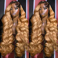 200 density Honey Blonde Lace Front Wigs Human Hair 13x6 Ombre HD Transparent Lace Frontal Wig Human Hair for Women 12A Body Wave Lace Front Wigs Human Hair Blonde Wig Human Hair