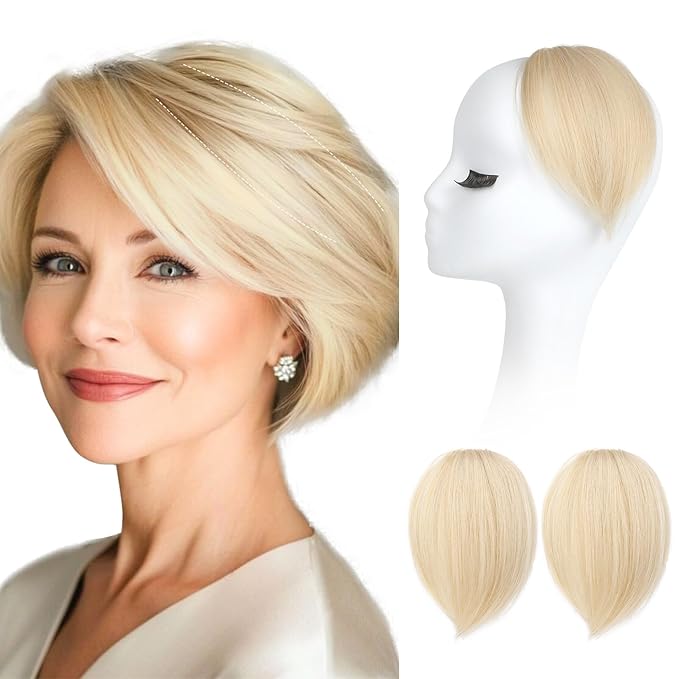 REECHO Clip in Hair Volumizer, 2PCS 6 inch Short Thick Clip in Hairpieces Adding Extra Volume Hair Extensions for Women (Light Blonde)