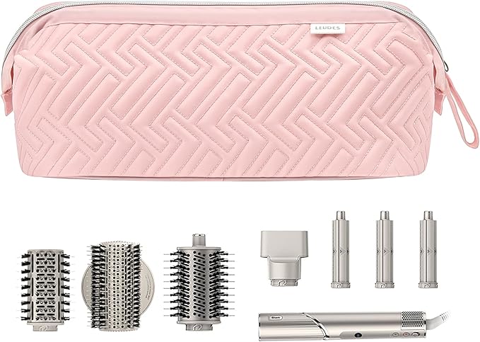 Leudes Hair Tools Travel Bag for Shark Flexstyle Carrying Case Portable Shark Hair Air Wrap Dryer Case Waterproof Dustproof Flat Curling Iron Travel Organizer (Pink)