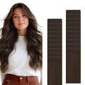 GOO GOO Genius Tape in Hair Extensions, Hand Tied Tape Weft, 4A Chocolate Brown, 20inch 50g 20pcs, Remy Human Hair, Seamless Invisible Tape, Natural Blend, Lightweight