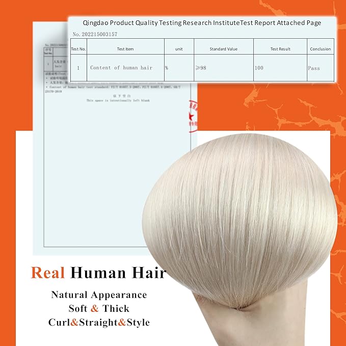 Full Shine Thick Tape in Hair Extensions Human Hair 24 Inch Color 1000 White Blonde Double Sided Tape in Extensions Invisible Seamless Real Remy Skin Weft 20Pcs Add Length Silky Soft