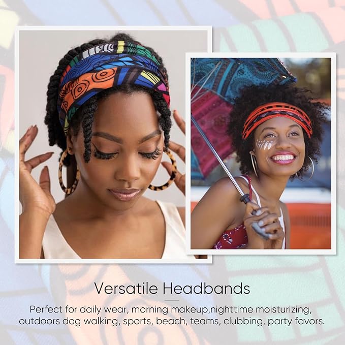 DRESHOW Wide Headbands for Women Knotted Turban Hairbands Boho Head Bands for Women's Hair Non-Slip Yoga Workout Hair Accessories 4 Pack