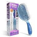 NuWay 4Hair C Brush - Professional Curved Hairbrush - Vented Design Delivers Smoothing And Volumizing Drying Experience - Heat Resistant Bristles For Drying Detangling and Styling - Sky Blue - 1 Pc