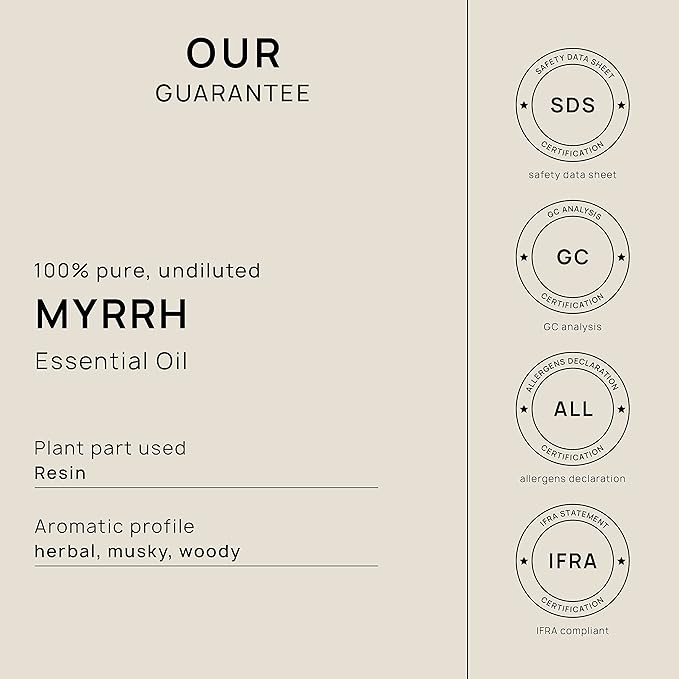VINEVIDA Myrrh 32 oz Undiluted Essential Oil - Pure, Uncut Myrrh Oil for DIY Candle Scents, Soap Making, and More