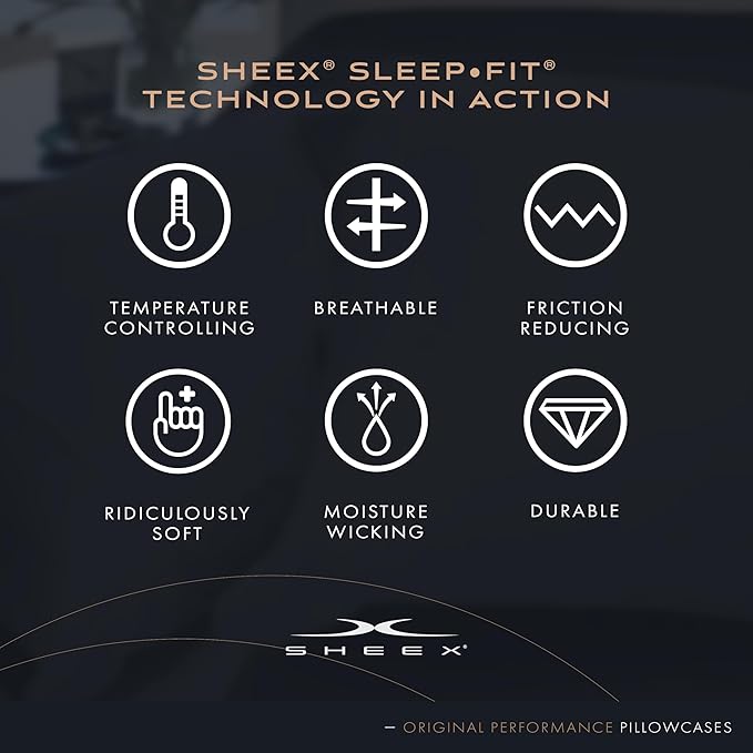 SHEEX Original Performance Cooling Pillowcases, Ultra-Soft Pillowcase Set, 2 Cooling Pillow Covers, Standard, Pearl Blue