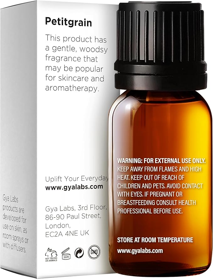 Gya Labs Petitgrain Essential Oil - 0.34 Fl Oz - for Hair, Skin, Diffuser, Aromatherapy & DIY Candle Making Scent