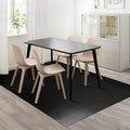 Vinyl Floor Mat for Home, Black Waterproof Area Mat for Under Dining Room Table, Sturdy Plastic Rug Protector for Kitchen, Living Room, Yard, Garage, Large Baby Play Mat (4'×6')