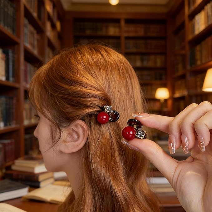 10 piece women's hair clip set, featuring anti slip hair claws for girls and various styles of women's hair accessories, making it the best gift for both girls and women(burgundy)