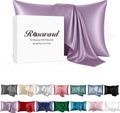 Purple Silk Pillowcase for Hair and Skin Made in USA, Pure 22 Momme Silk Pillow Cases Queen with Zipper, 6A Grade, Anti Aging, Anti Acne, Hypoallergenic, 1 Pc 20"x30" (Queen, Purple)