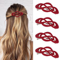 Hair Barrettes for Women 4packs Burgundy Hair Clips French Barrette Vintage HairClips f Stylish Accessories for Women Girls