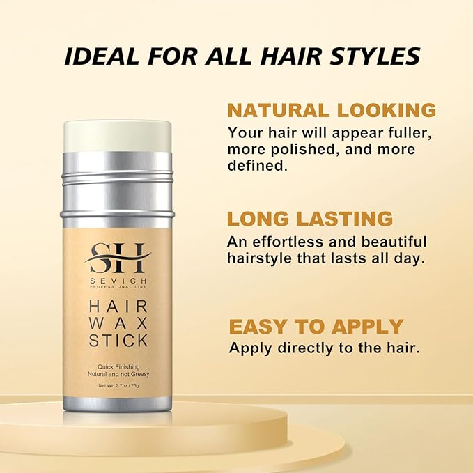 SEVICH Hair Wax Stick for Women & Kids, Hair Styling Waxes, Slick Back Hair Products, Only 90 Seconds,Hair keeps the Style 24H,75g