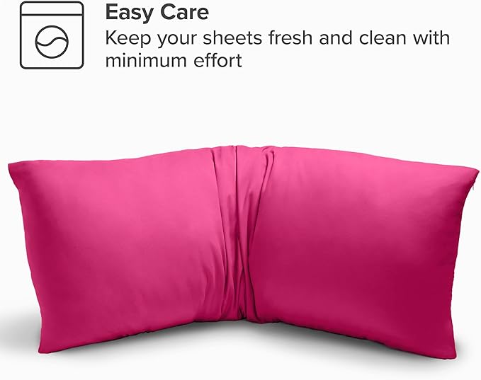 Bare Home Microfiber Body Pillow Cover - Ultra Soft - Cooling Pillowcase - Double Brushed - Pillowcase with Zipper Closure - Easy Care (20''x54'' Body Pillow Cover, Pink)