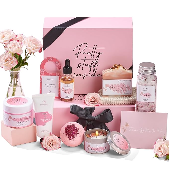Spa Gifts for Women Bath Gift Baskets Relaxing Spa Self Care Gift for Mom Her Sister Wife Auntie Home Bath Care Package Thank You Gift Birthday Gift for Women Friendship Ideas
