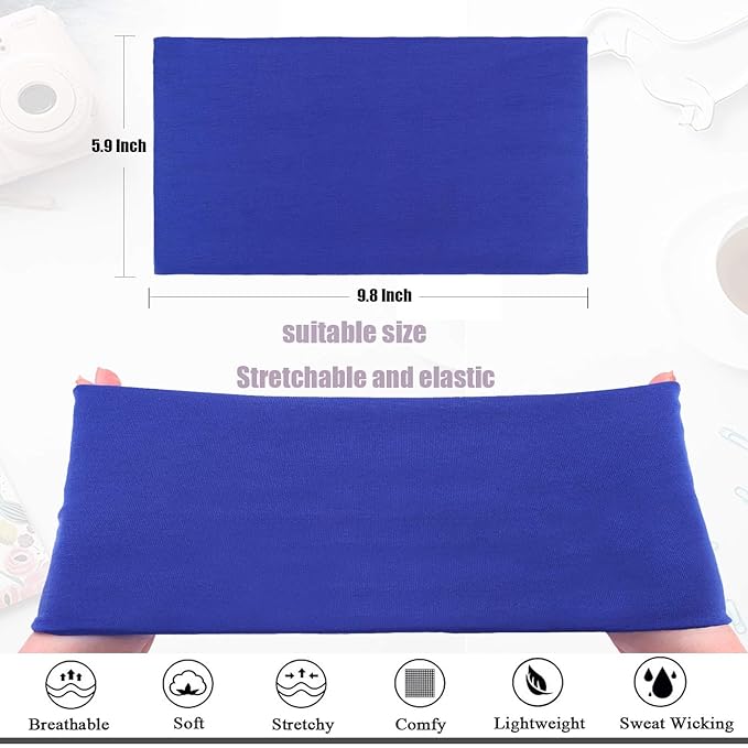 Wide Non-Slip Boho Elastic Women's Headbands - 6 Pack Fashionable Hair Accessories for Yoga, Workouts, Running, and Sports