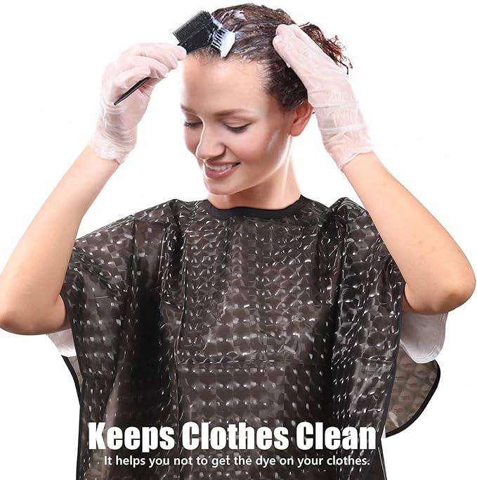 Waterproof unisex-adult Hair Dye Cape,Short Comb-Out Capes for Hair Stylist,Makeup Apron for Hair Color,