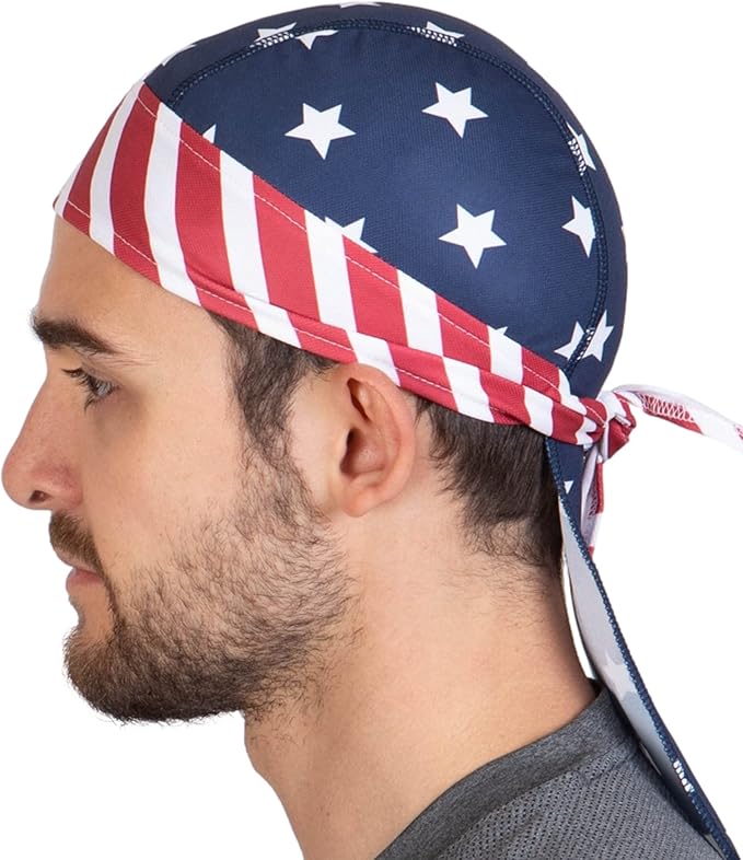 Cooling Helmet Liners - Do Rag Skull Caps for Men - Cooling Head Wraps, Hard Hat Liner - Motorcycle Pirate Bandana
