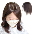 Real Human Hair Topper Double-Monofilament Top Hand-Tied Hair Pieces Mid Length for WomenThinning Hair BHADS812 (BL Natural Black × Hair Length:9.8"(25cm), Base Size:3.1"×4.7"(8cm×12cm))