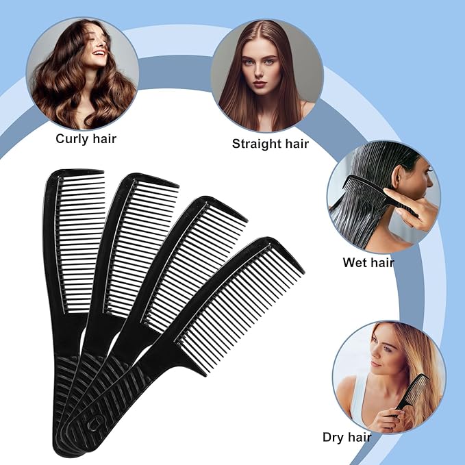 Disposable Combs in Bulk Individually Wrapped Widen Combs Sturdy Hair Combs for Women and Men, Long Handle Combs for Homeless, Hotel,Shelter, Nursing Home,Charity Church (8 IN, Count, 100)
