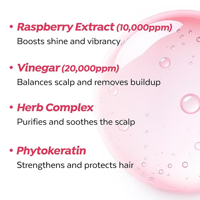 A’PIEU Raspberry Hair Vinegar [Refill] - Deep Scalp Clean & Detox for Oily Scalp, Buildup & Dandruff Scalp Treatment, pH-Balancing Rinse for Fresh, Shiny Hair, Korean Hair Care, 6.76 fl oz