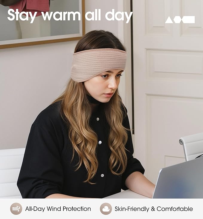 SUNMECI Lightweight Soft Fleece Headband - Breathable Ear Muffs for Men Women in Winter Running Cycling Ski Comfortable Warm for Clod Weather Sports